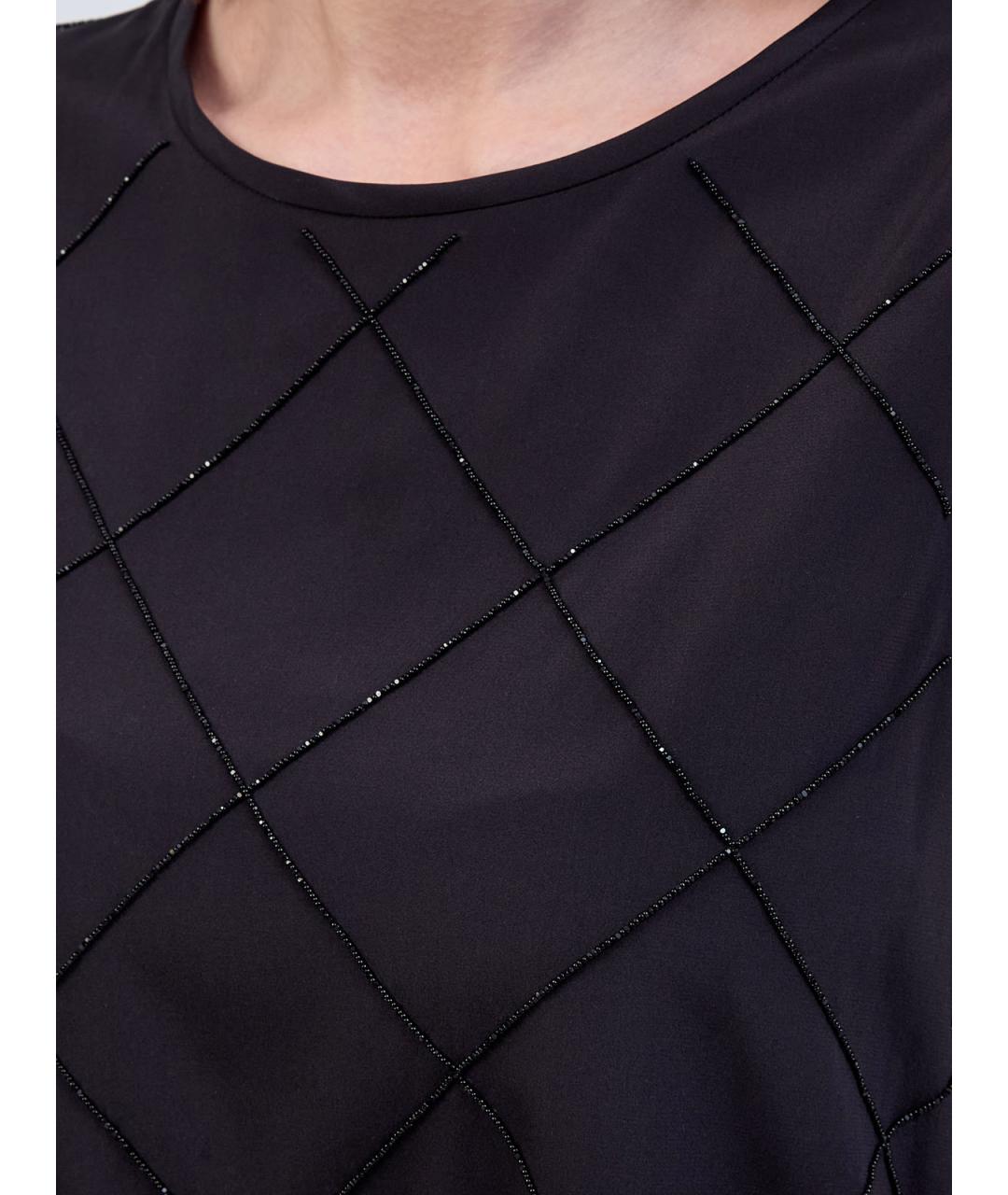 PESERICO Черная шелковая блузы, фото 5