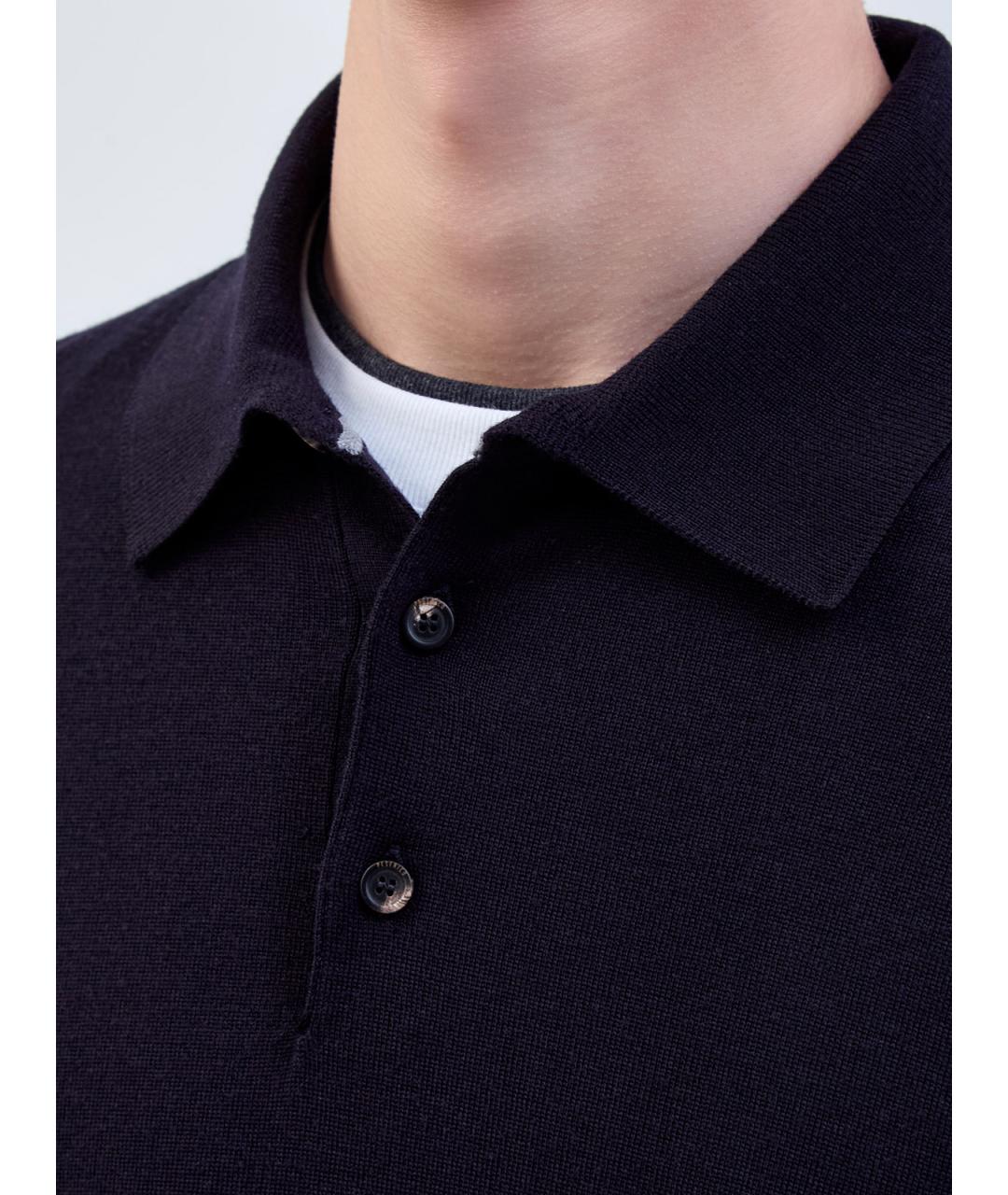 PESERICO Синее поло с длинным рукавом, фото 5