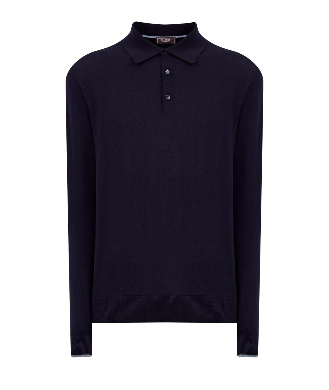 PESERICO Синее поло с длинным рукавом, фото 1