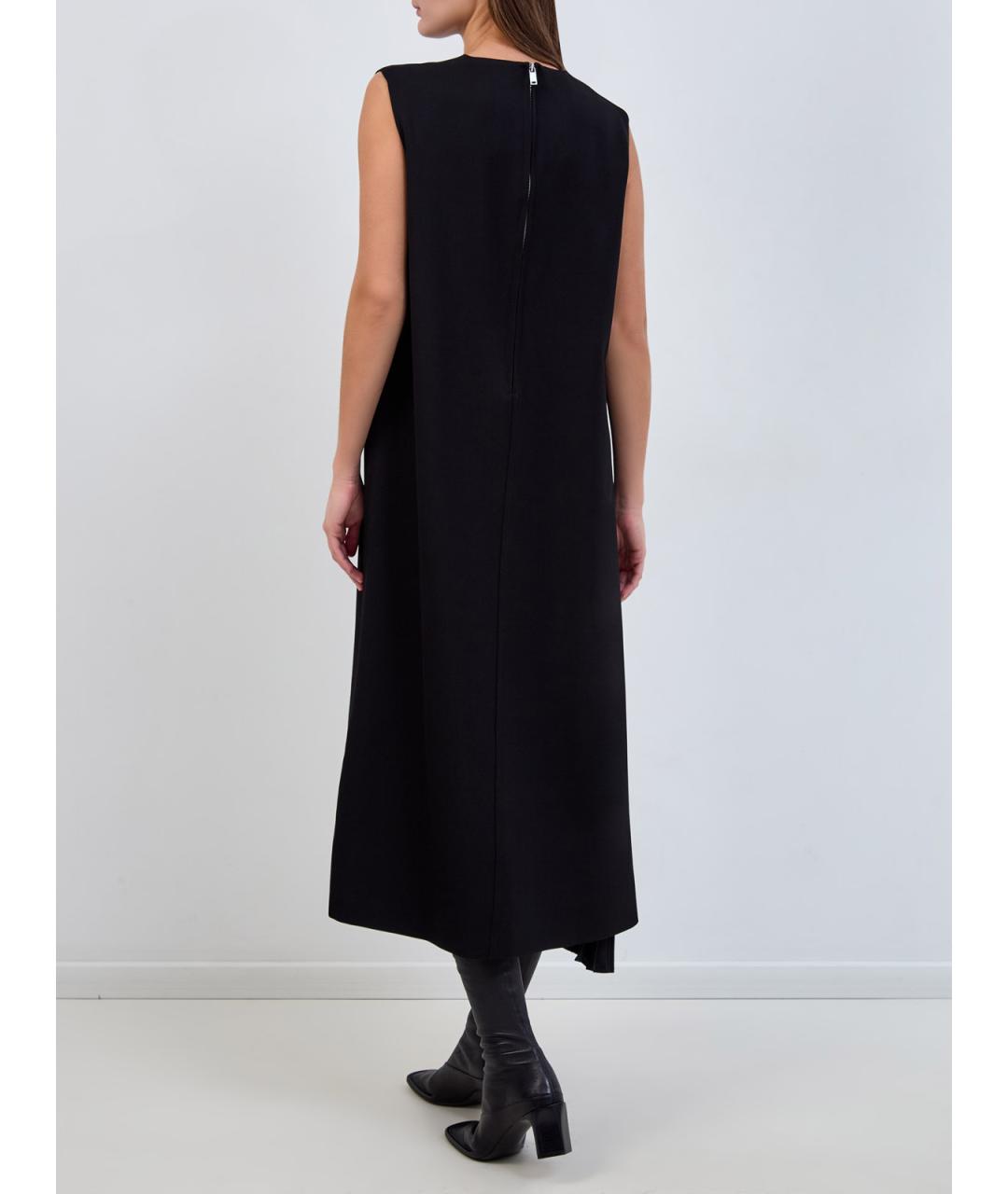 JIL SANDER Черное шерстяное повседневное платье, фото 4