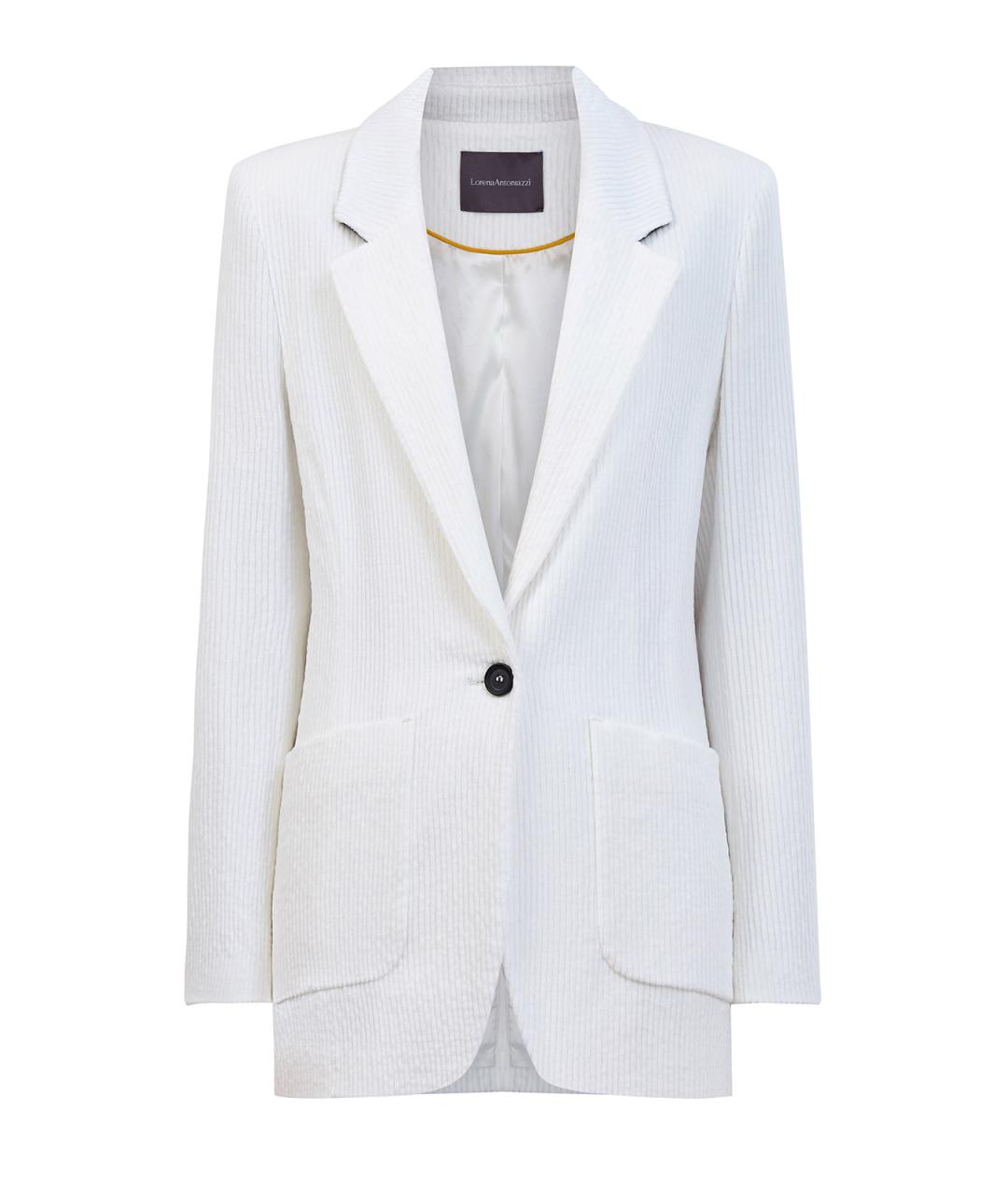 LORENA ANTONIAZZI Белый хлопковый жакет/пиджак, фото 1
