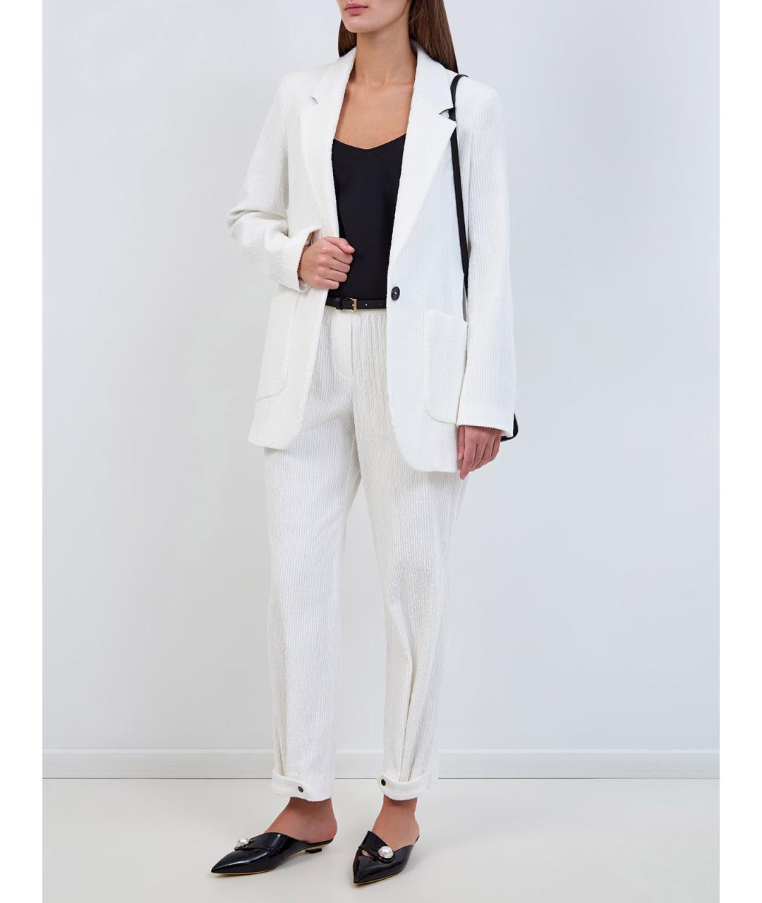 LORENA ANTONIAZZI Белый хлопковый жакет/пиджак, фото 2