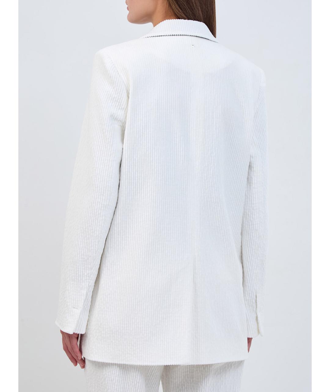 LORENA ANTONIAZZI Белый хлопковый жакет/пиджак, фото 4