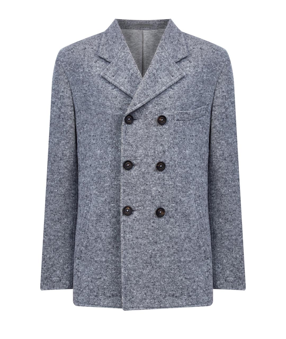 ELEVENTY Серое шерстяное пальто, фото 1