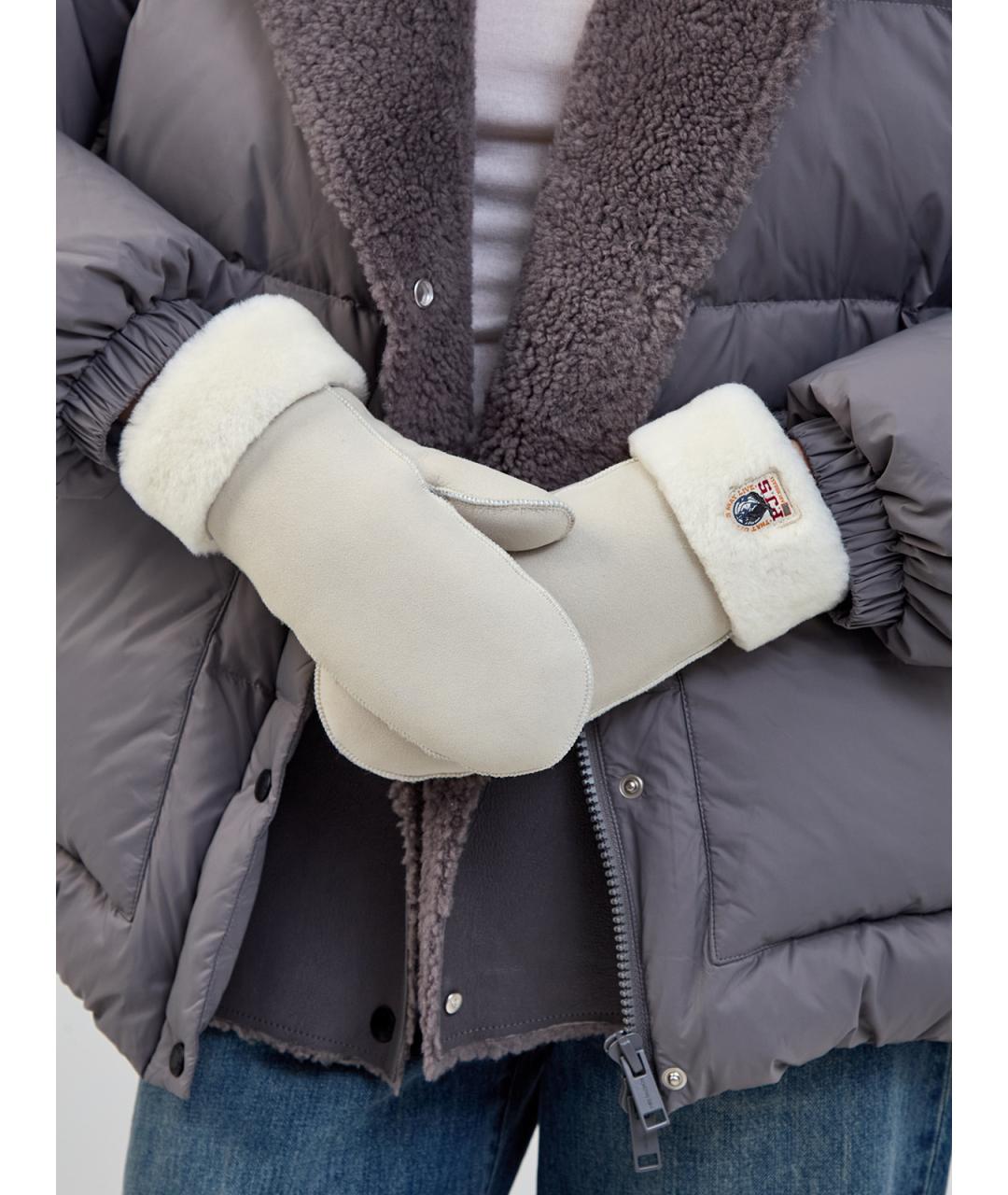 PARAJUMPERS Бежевые шерстяные варежки, фото 2