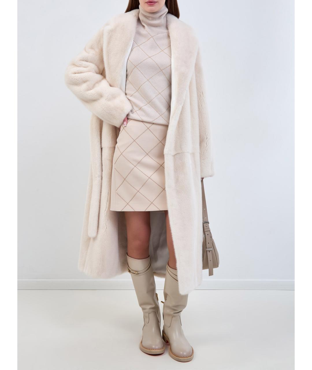 PESERICO Бежевая полиэстеровая юбка мини, фото 2