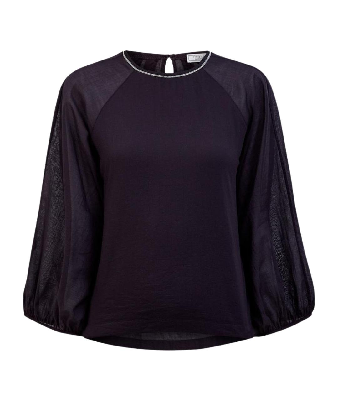 PESERICO Черная хлопковая блузы, фото 1