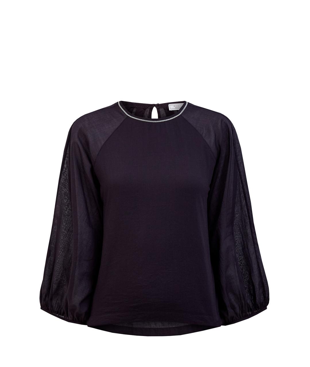 PESERICO Черная хлопковая блузы, фото 6