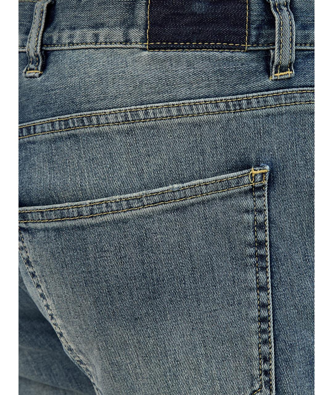 ELEVENTY Синие хлопковые прямые джинсы, фото 5
