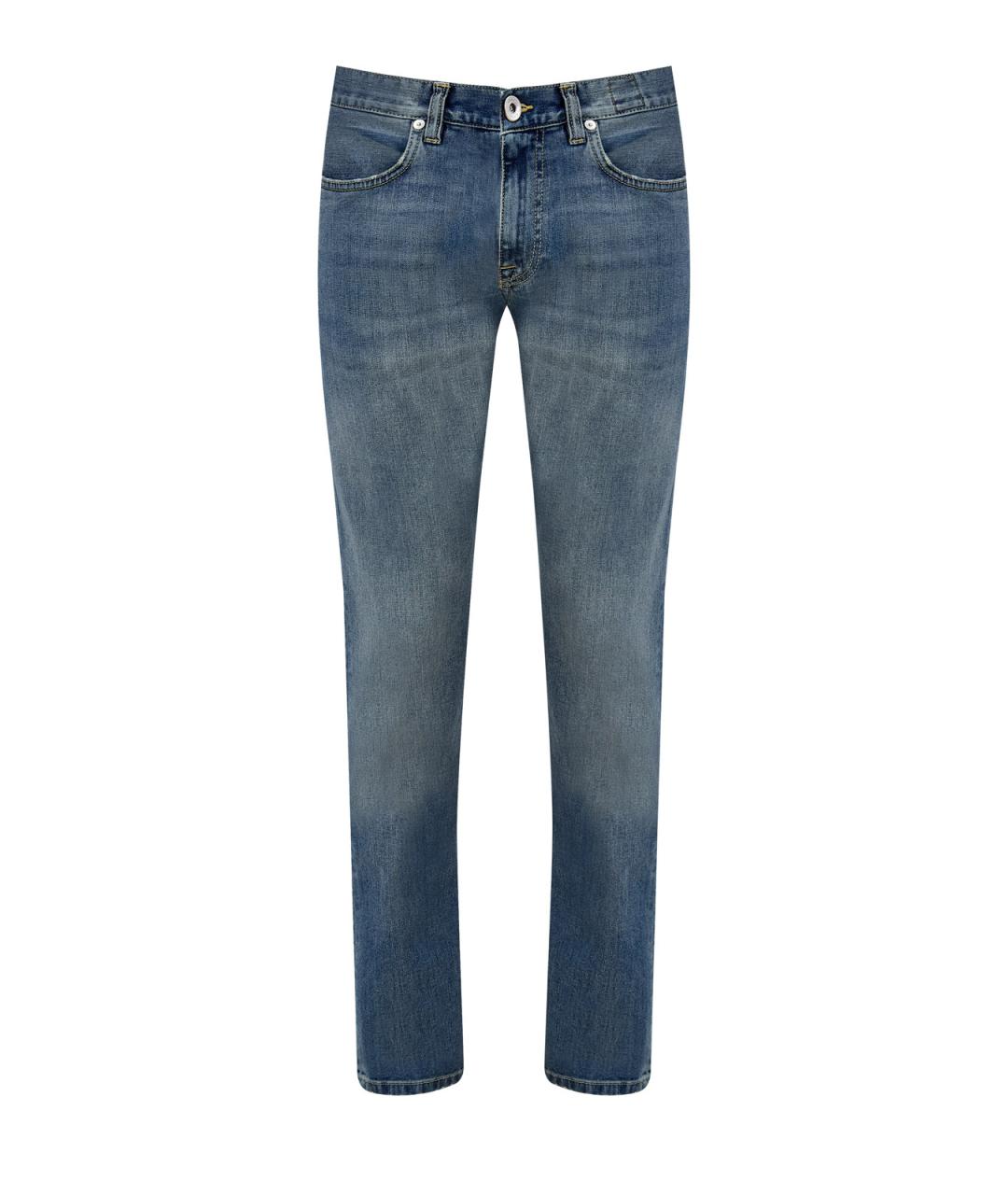 ELEVENTY Синие хлопковые прямые джинсы, фото 1