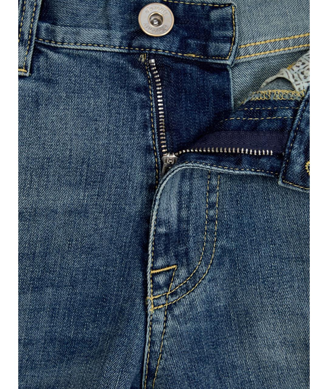 ELEVENTY Синие хлопковые прямые джинсы, фото 6