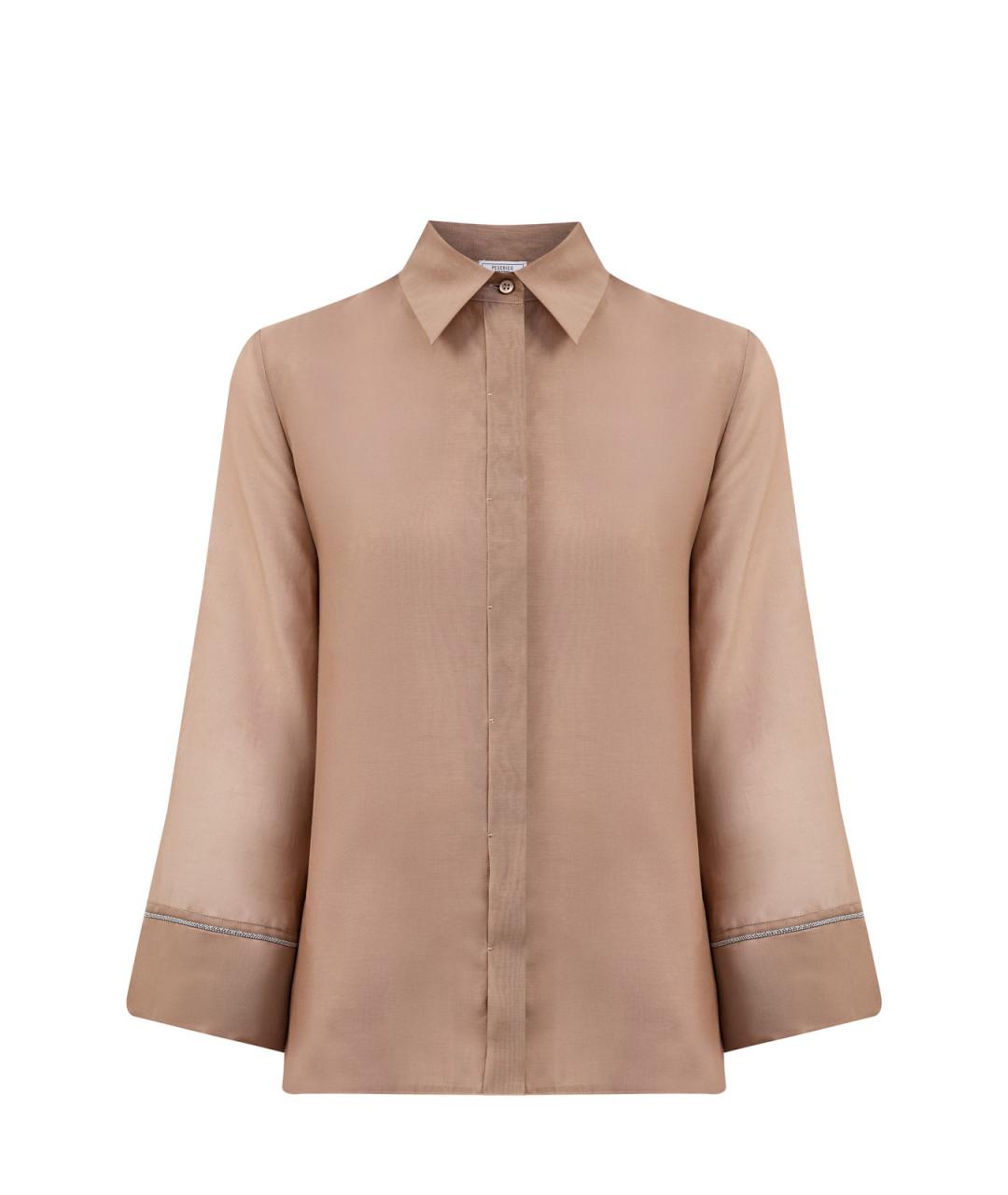 PESERICO Бежевая хлопковая блузы, фото 6
