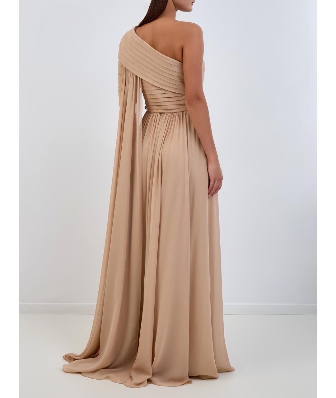 ELIE SAAB Бежевое шелковое вечернее платье, фото 4
