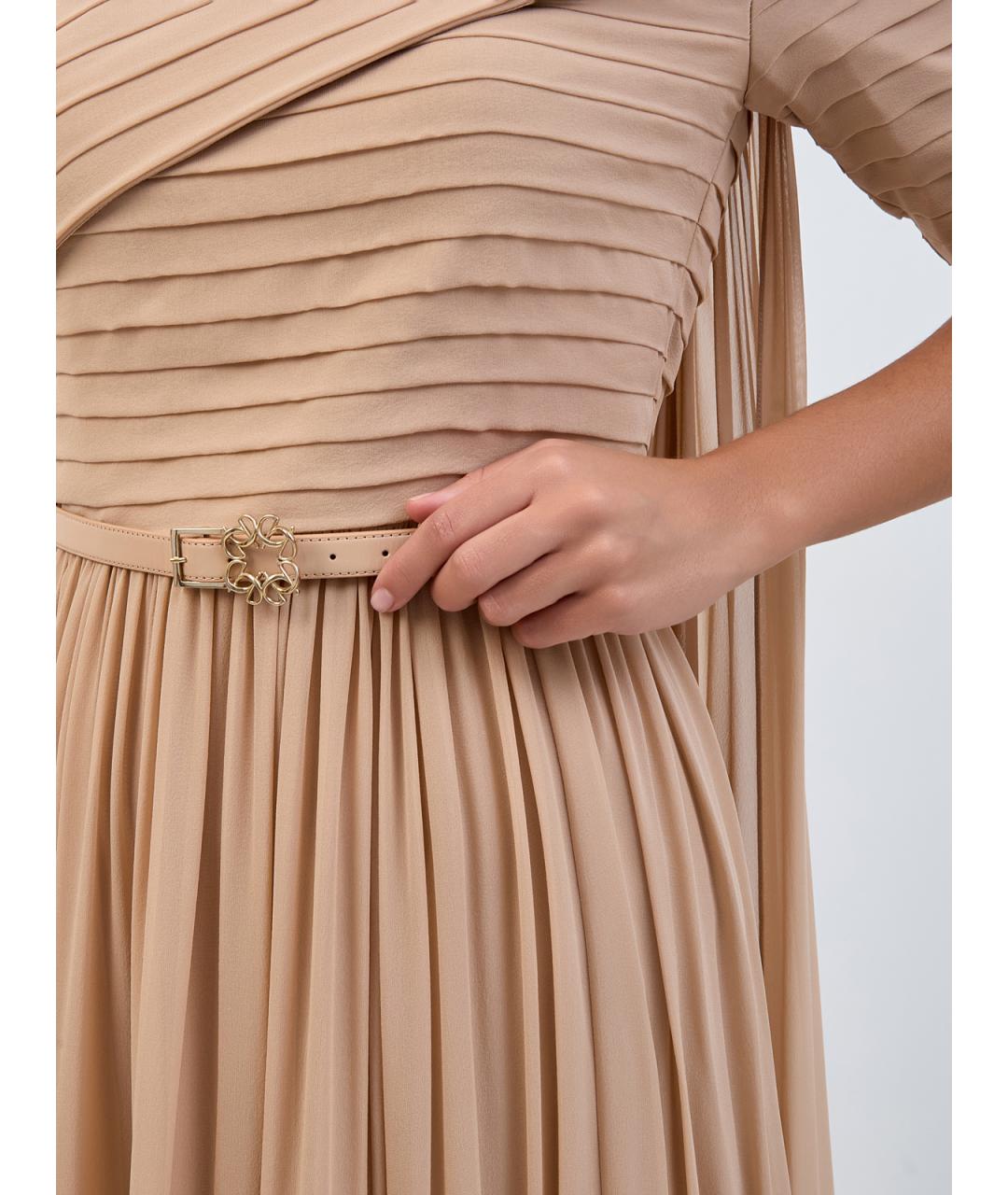 ELIE SAAB Бежевое шелковое вечернее платье, фото 5