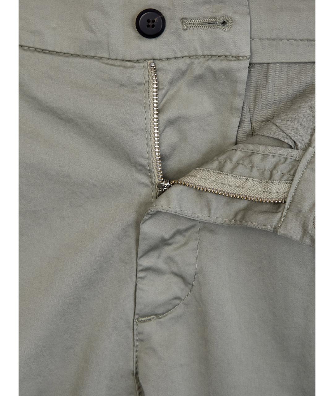 ELEVENTY Зеленые хлопковые повседневные брюки, фото 6