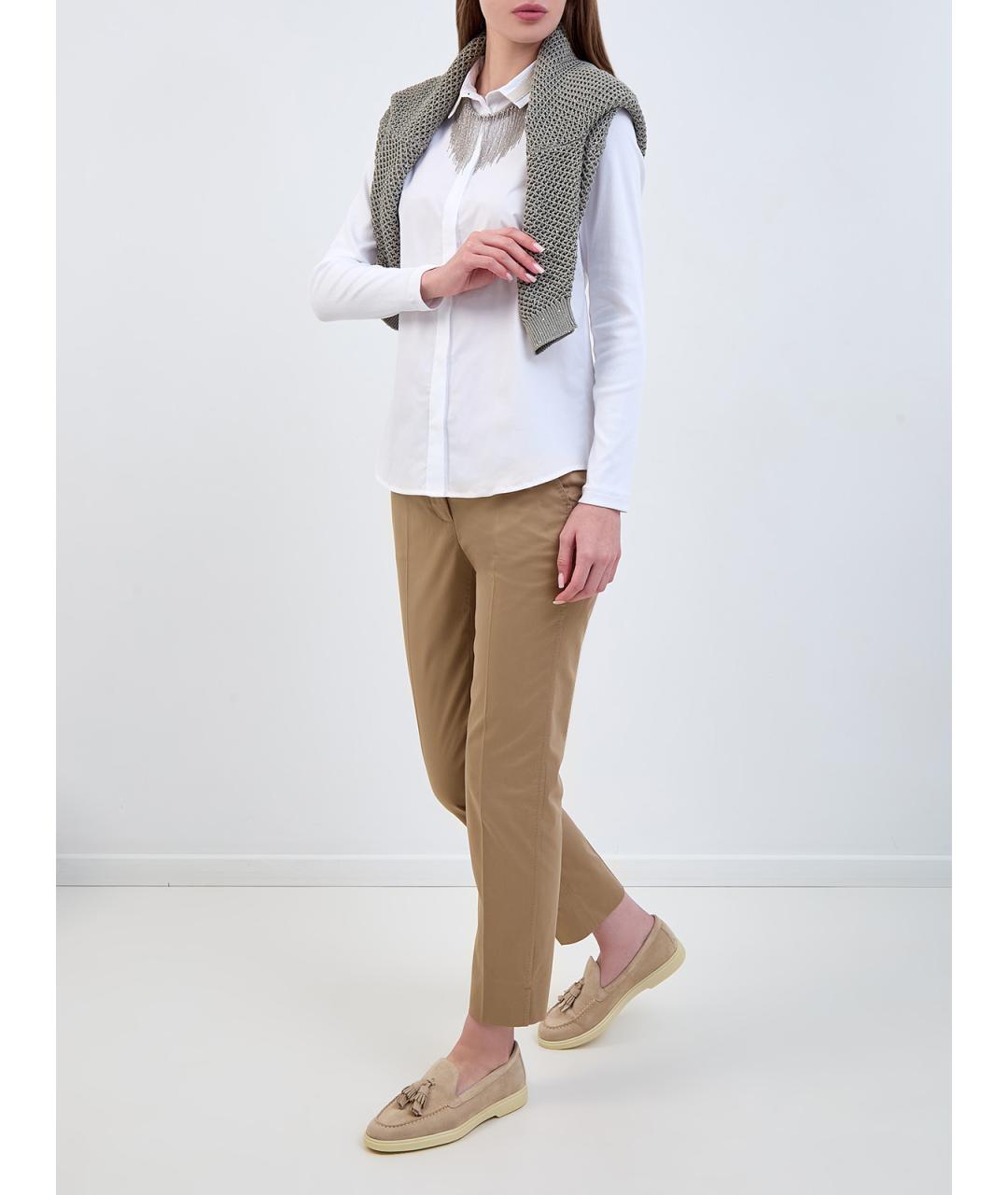 PESERICO Белая хлопковая рубашка, фото 2