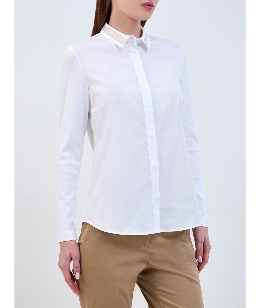 PESERICO Белая хлопковая рубашка, фото 3