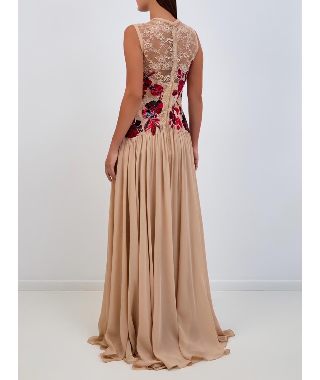 ELIE SAAB Бежевое шелковое вечернее платье, фото 4