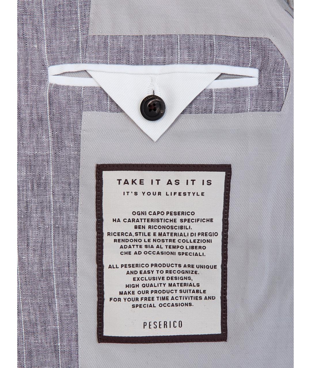 PESERICO Голубой льняной пиджак, фото 6