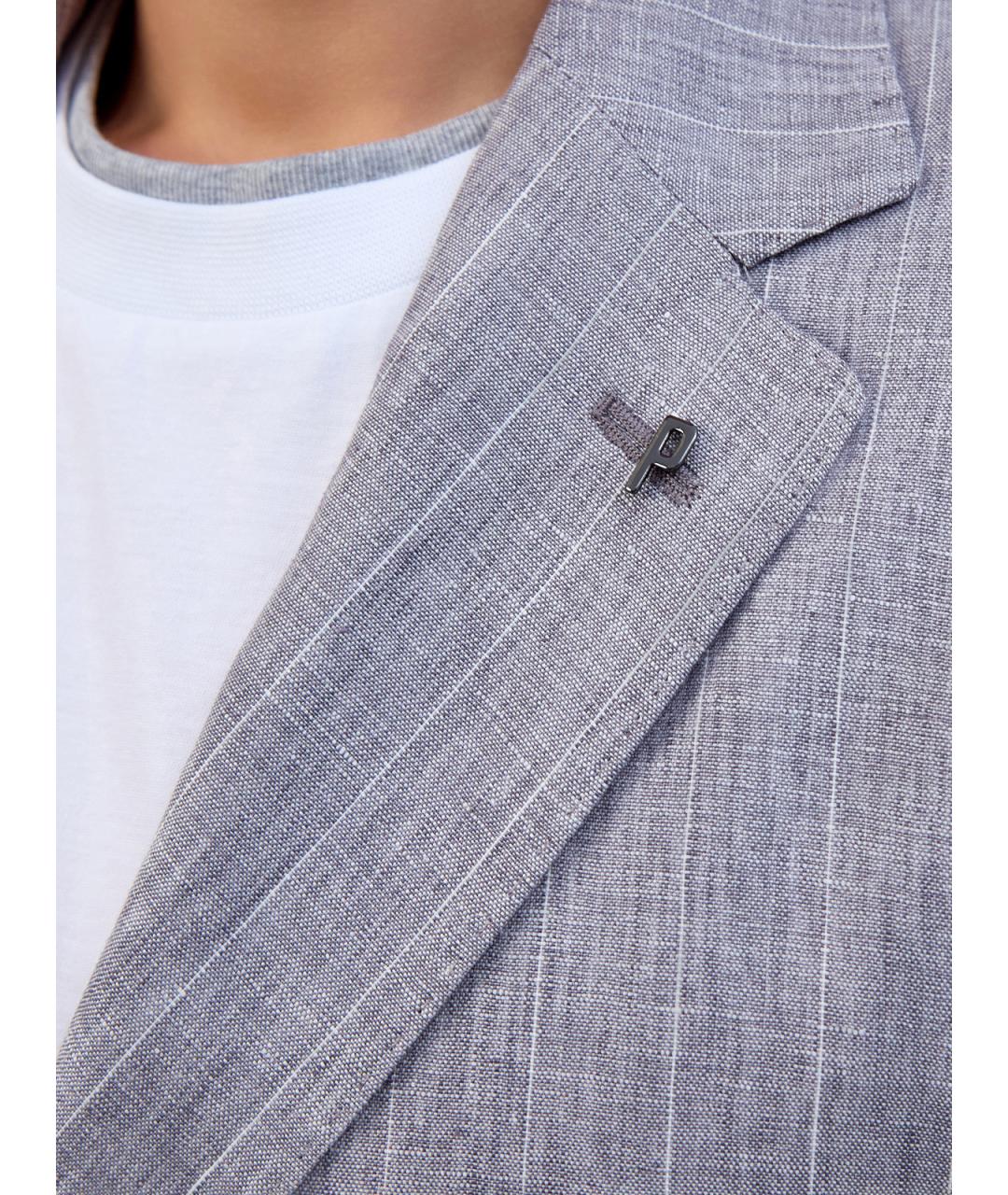 PESERICO Голубой льняной пиджак, фото 5