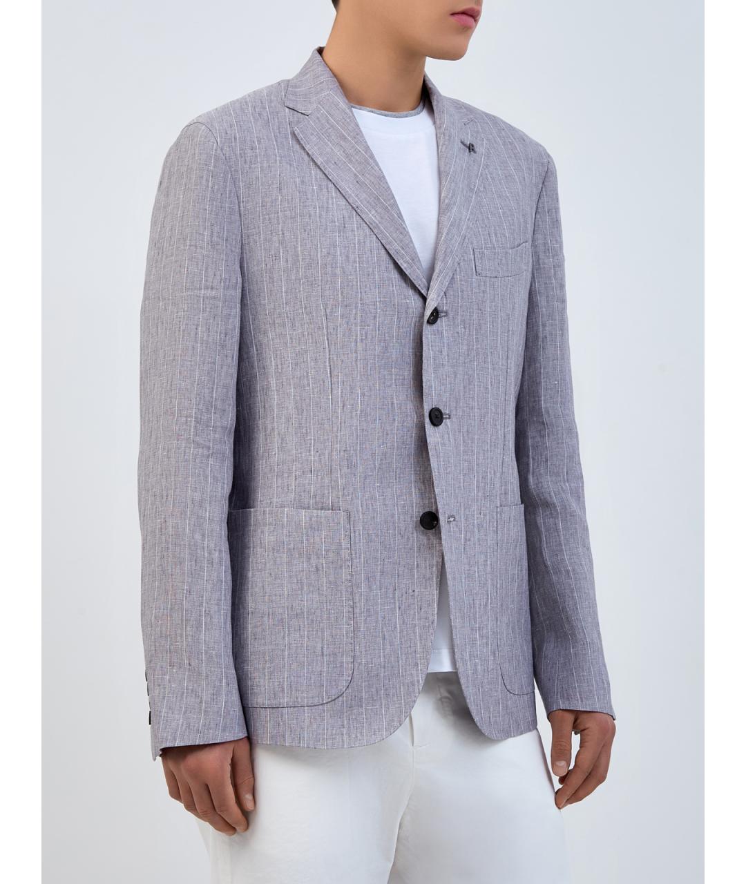 PESERICO Голубой льняной пиджак, фото 3