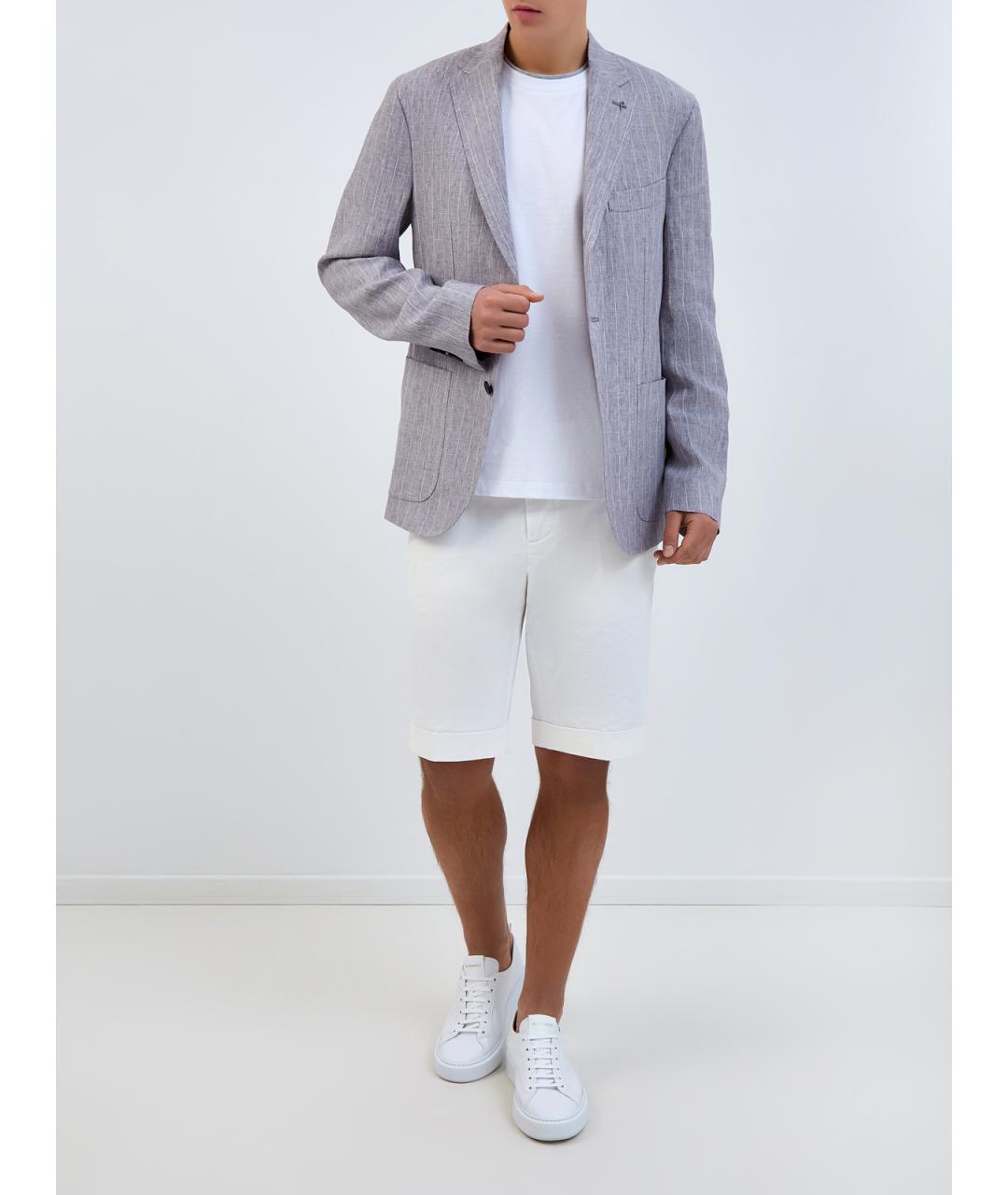 PESERICO Голубой льняной пиджак, фото 2