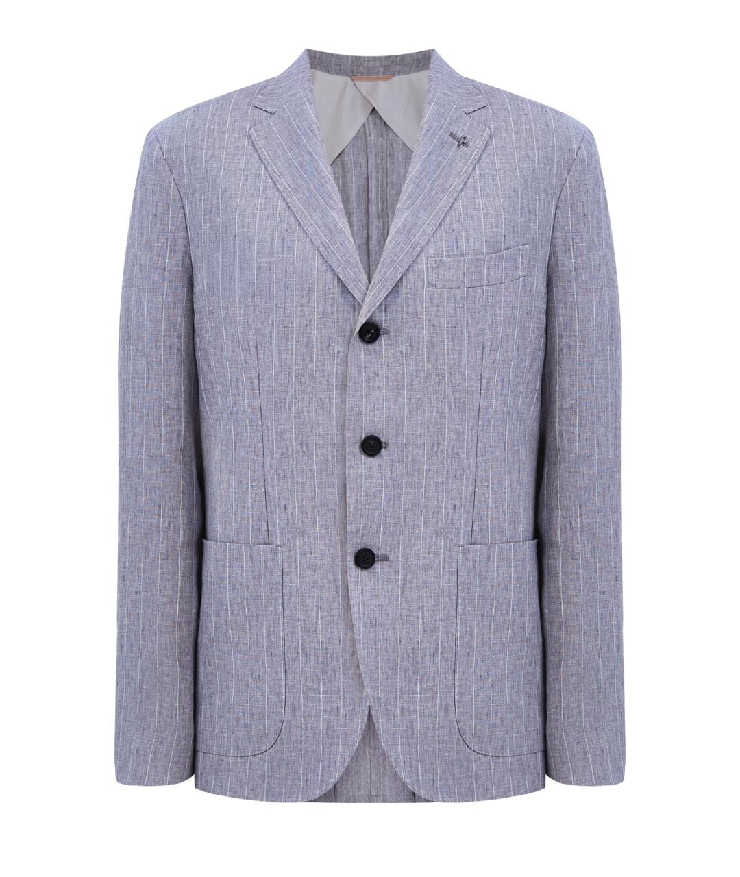 PESERICO Голубой льняной пиджак, фото 1