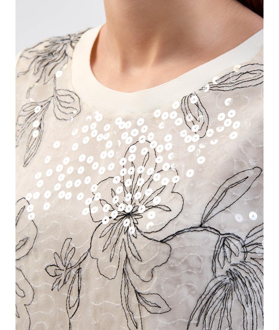 LORENA ANTONIAZZI Бежевая полиэстеровая блузы, фото 5