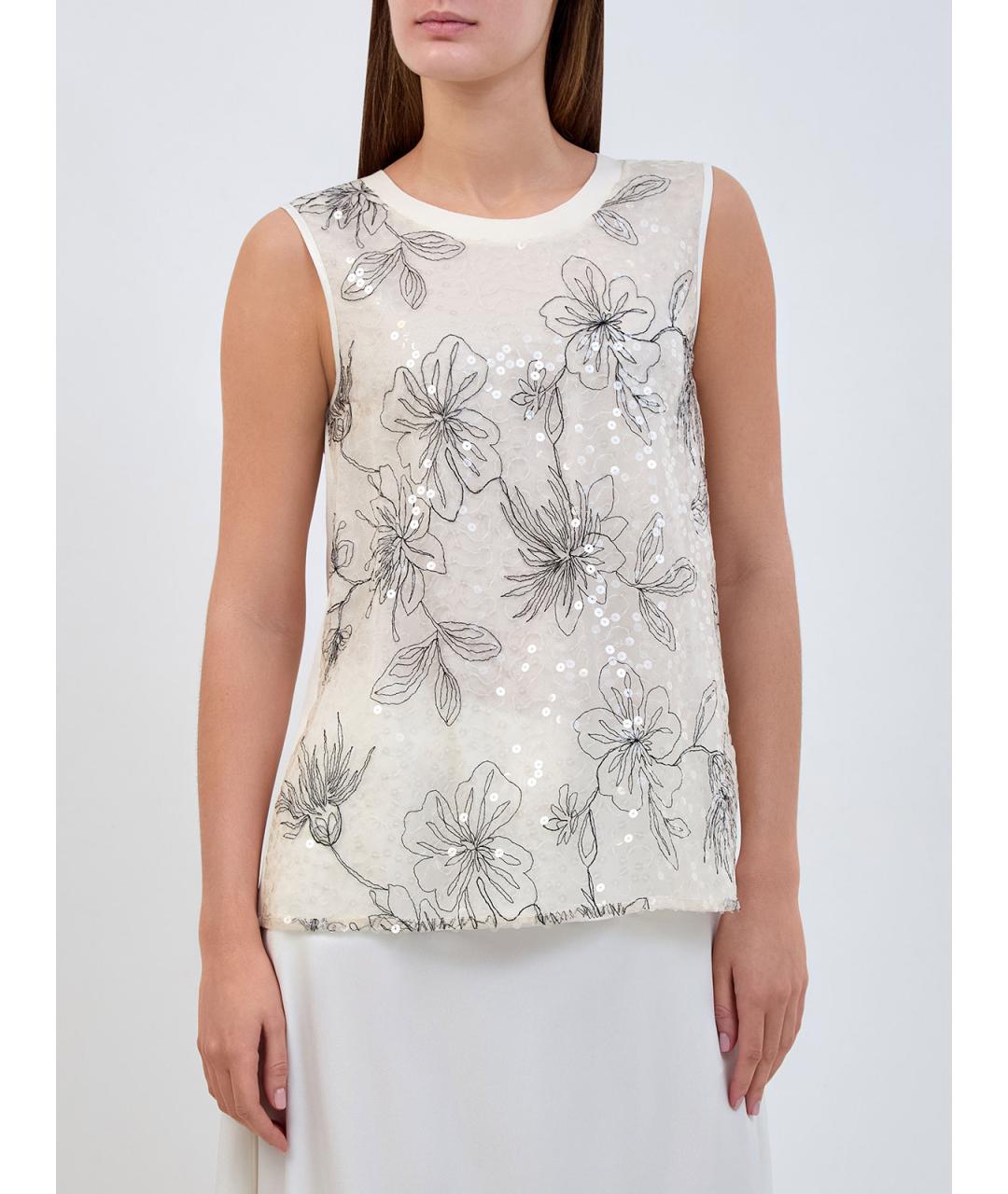 LORENA ANTONIAZZI Бежевая полиэстеровая блузы, фото 3