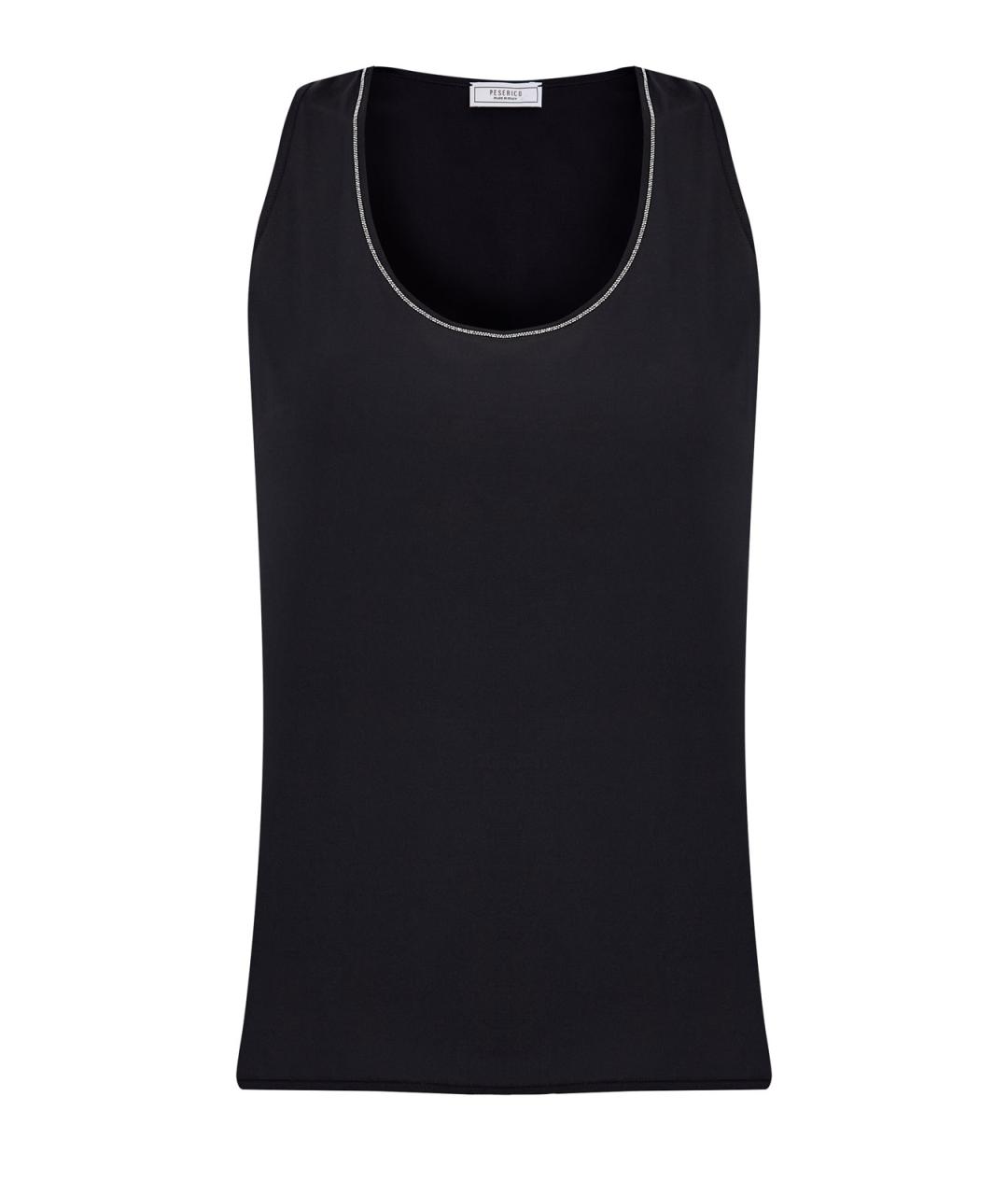 PESERICO Черная шелковая майка, фото 1