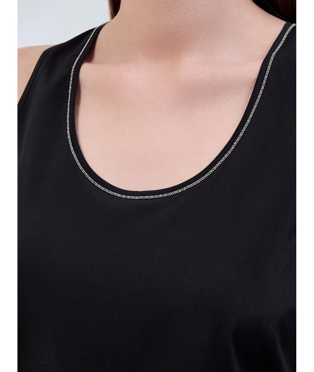 PESERICO Черная шелковая майка, фото 5