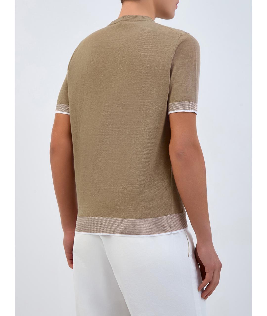 PESERICO Бежевый льняной джемпер / свитер, фото 4