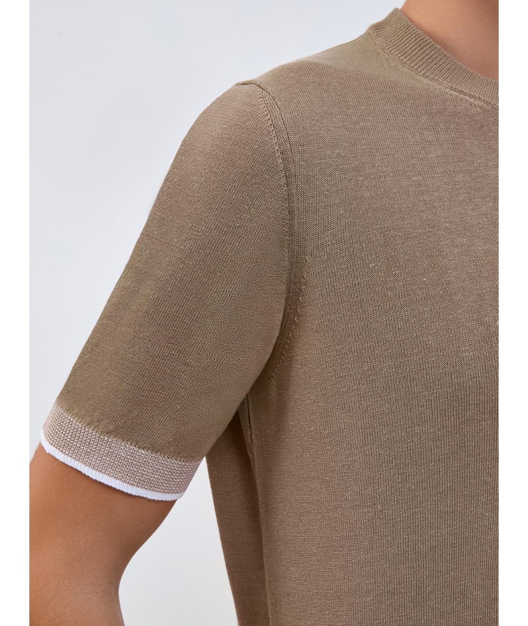 PESERICO Бежевый льняной джемпер / свитер, фото 5