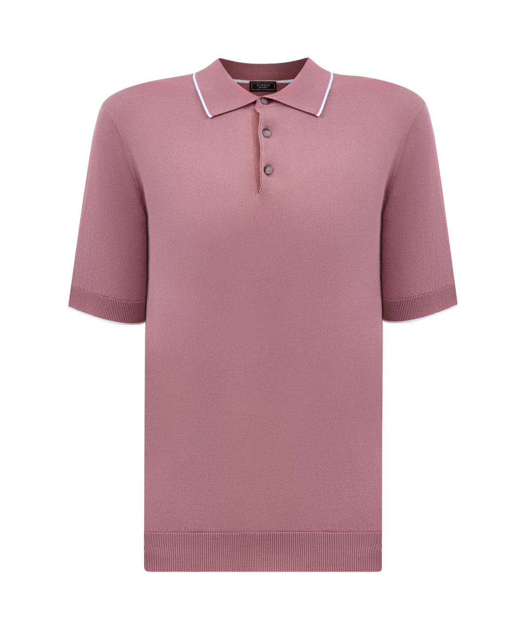 PESERICO Розовое хлопковое поло с коротким рукавом, фото 1