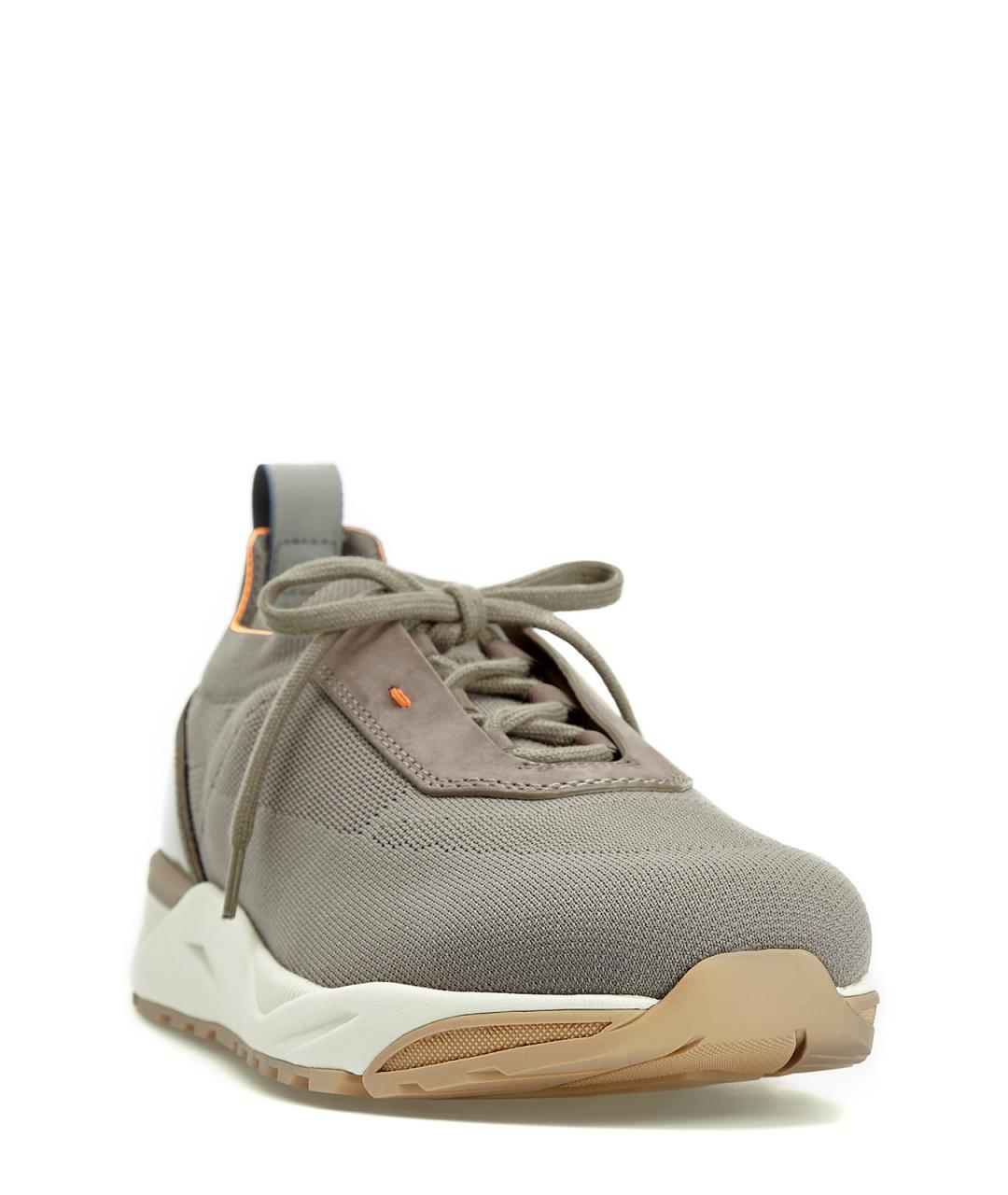 SANTONI Зеленые текстильные низкие кроссовки / кеды, фото 3