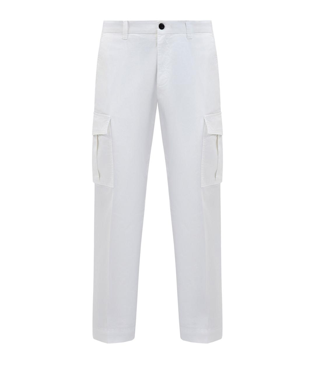 ELEVENTY Белые хлопковые повседневные брюки, фото 1