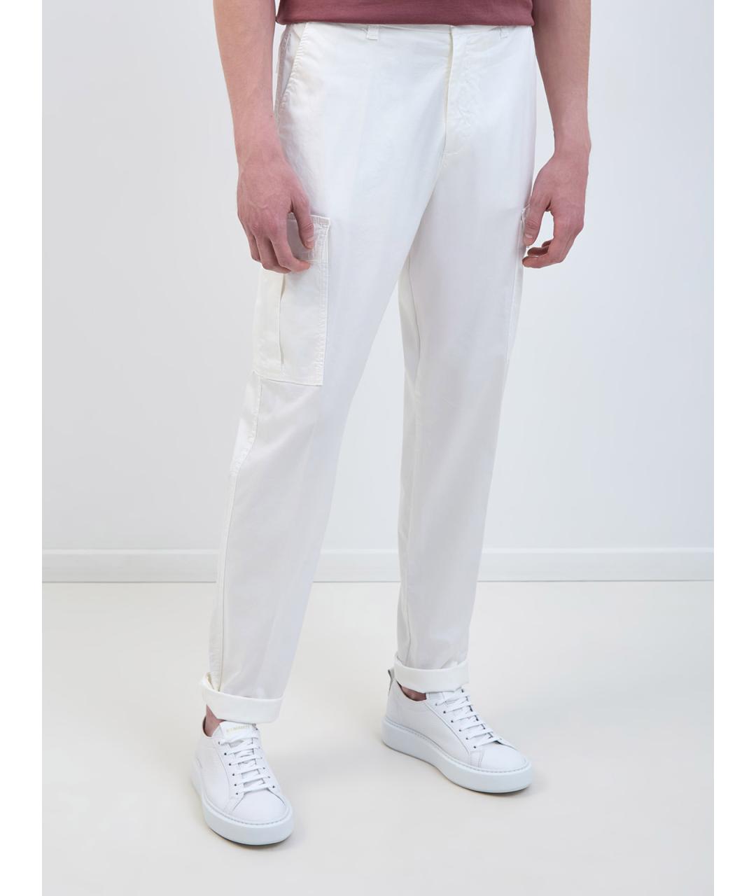ELEVENTY Белые хлопковые повседневные брюки, фото 3