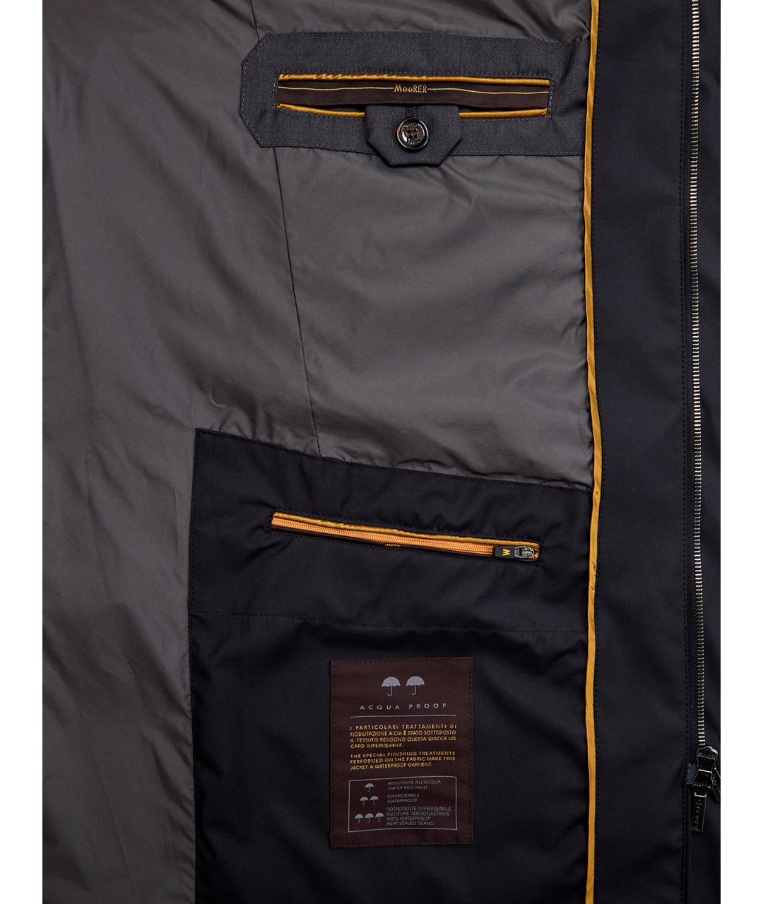 MOORER Темно-синий полиэстеровый тренч / плащ, фото 6