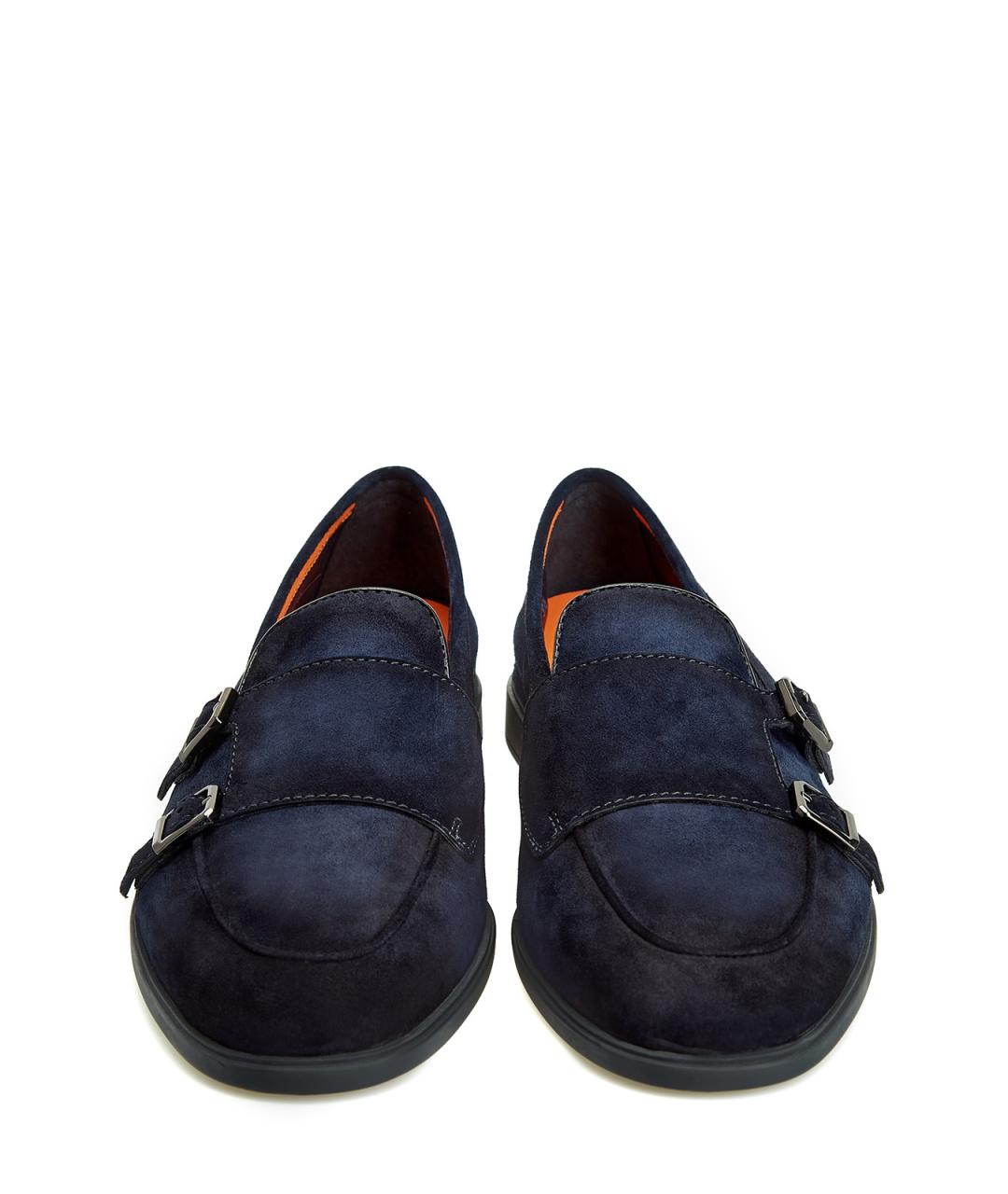 SANTONI Синие замшевые лоферы, фото 5