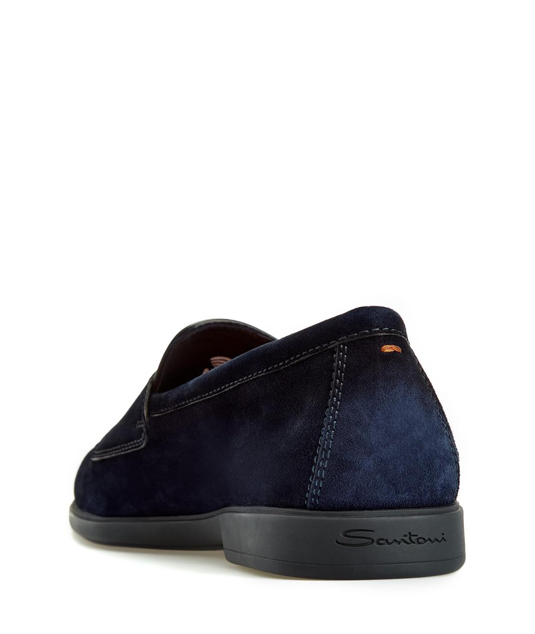 SANTONI Синие замшевые лоферы, фото 4
