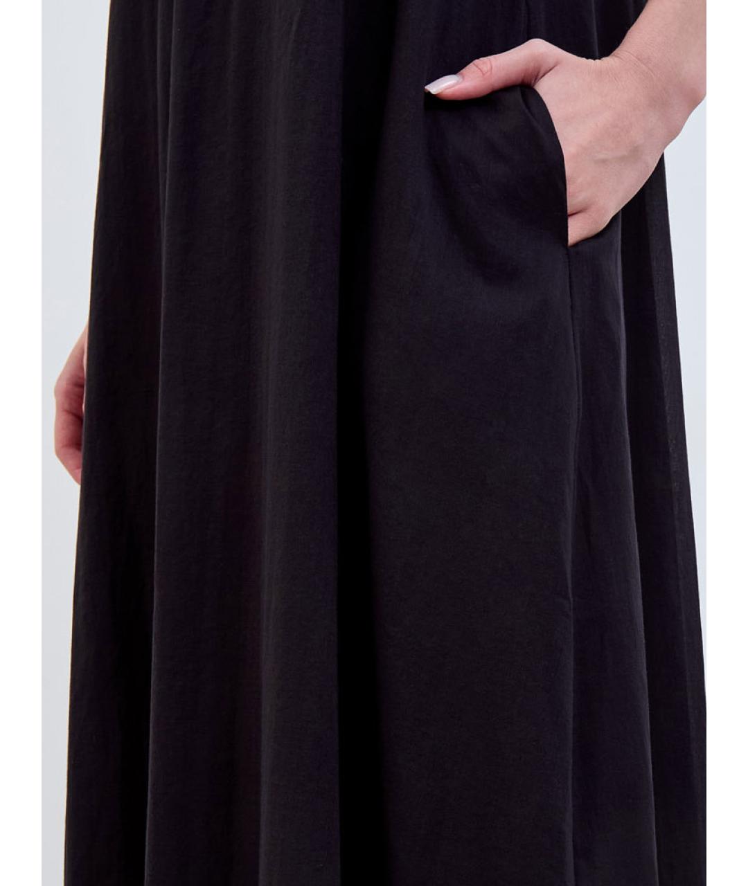 PESERICO Черный хлопковый сарафан, фото 5
