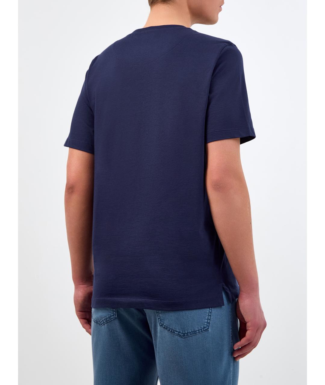 CANALI Синяя хлопковая футболка, фото 4