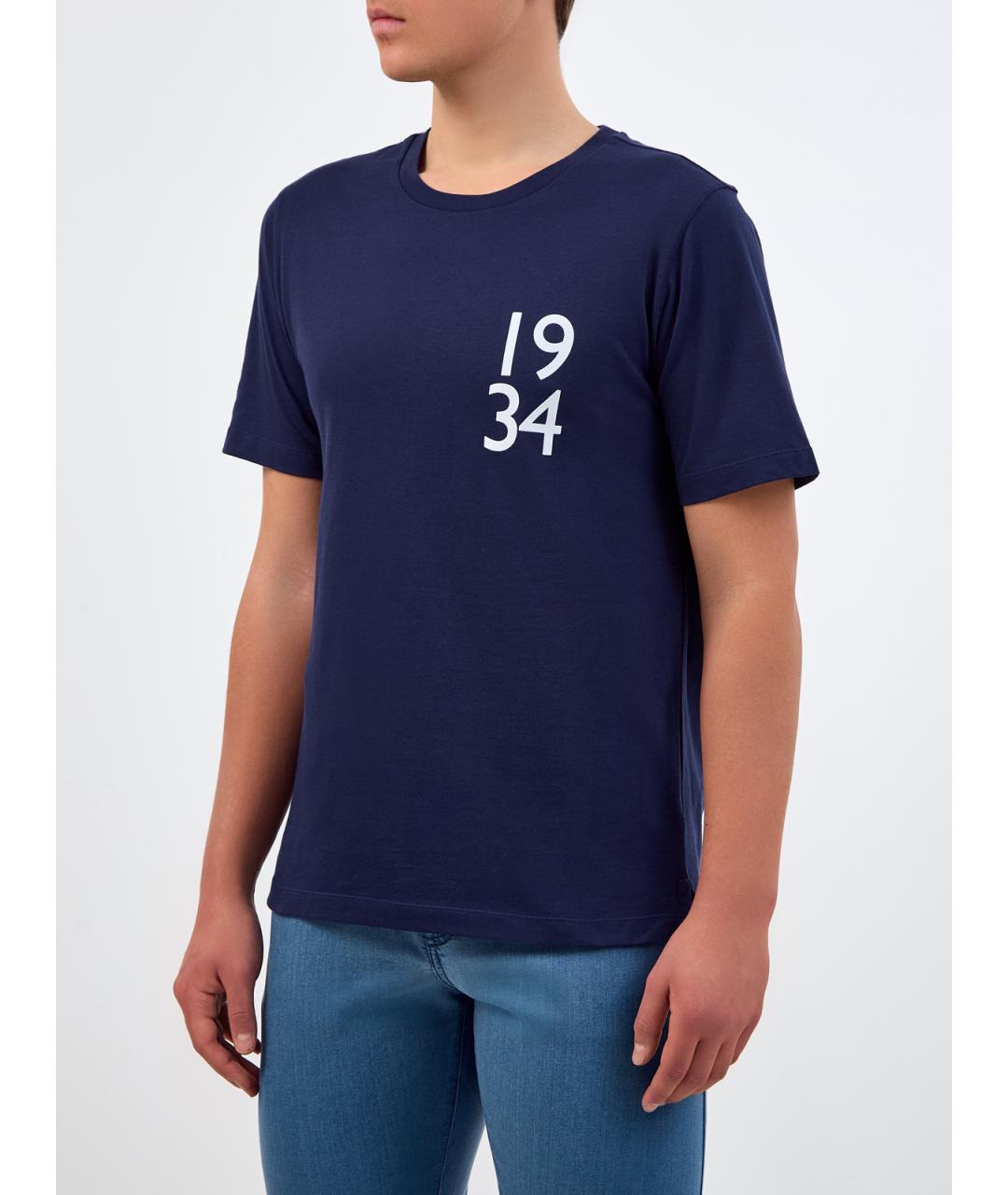 CANALI Синяя хлопковая футболка, фото 3