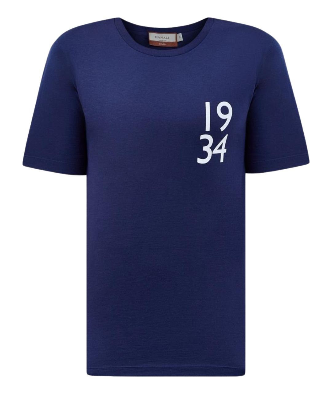 CANALI Синяя хлопковая футболка, фото 1