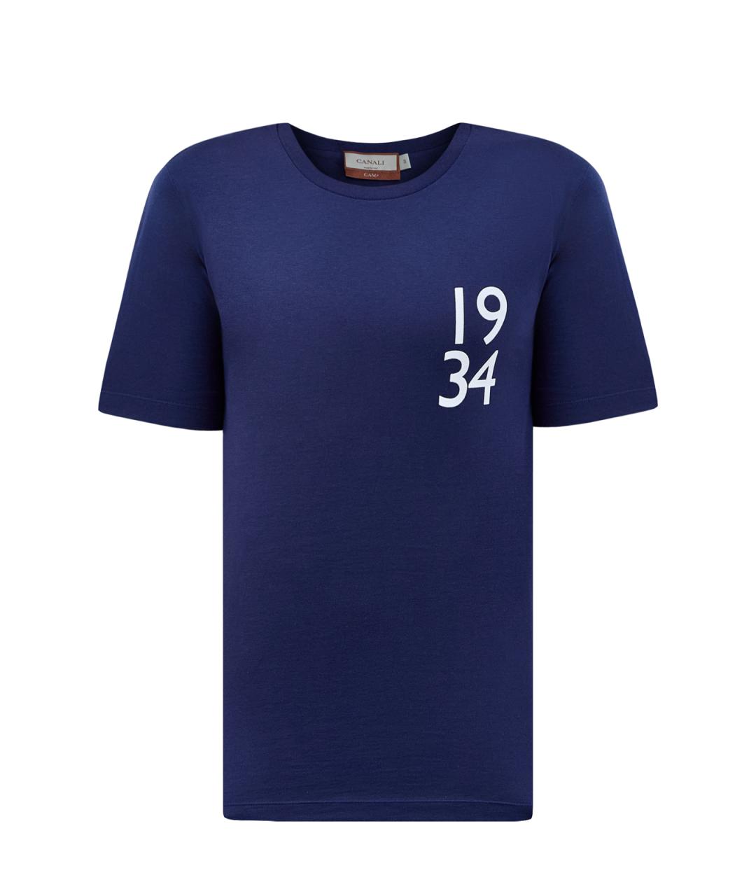 CANALI Синяя хлопковая футболка, фото 6