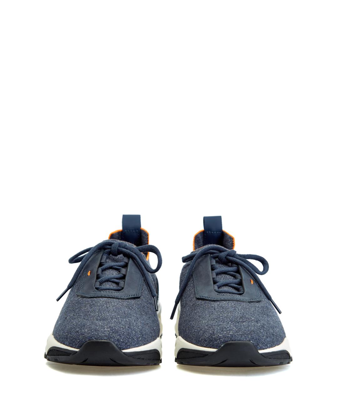 SANTONI Синие текстильные низкие кроссовки / кеды, фото 6