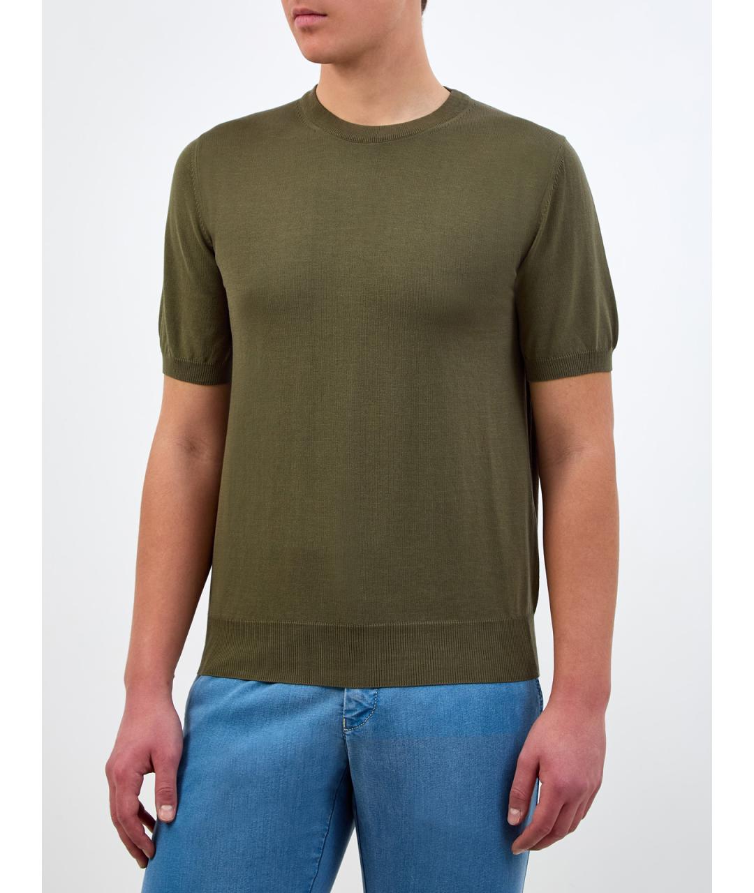 CANALI Зеленый хлопковый джемпер / свитер, фото 3