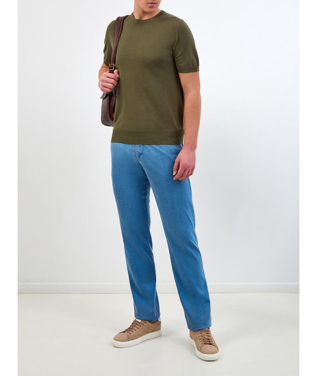 CANALI Зеленый хлопковый джемпер / свитер, фото 2