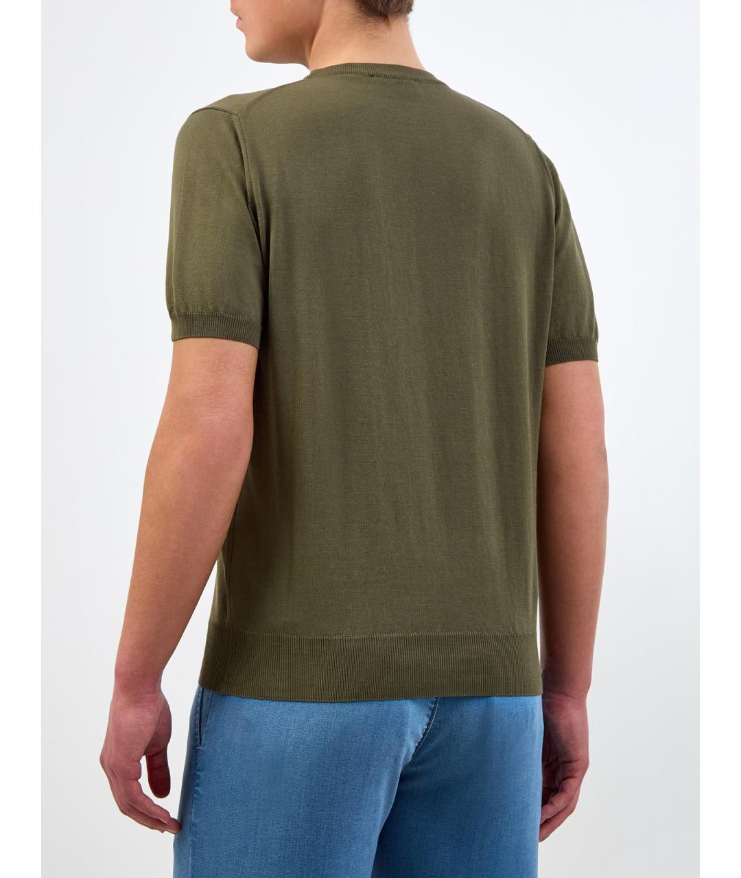 CANALI Зеленый хлопковый джемпер / свитер, фото 4