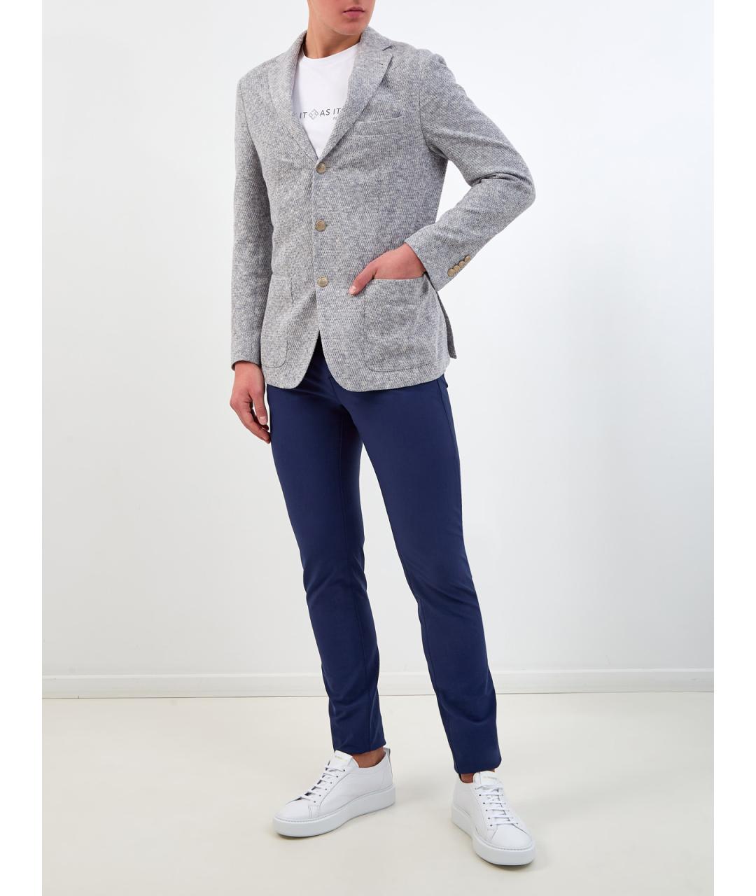 ELEVENTY Серый хлопковый пиджак, фото 2